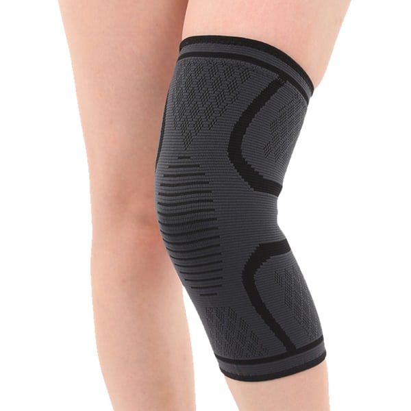 2ST Nylon Utomhussportstickning Knäskydd sommar Anti-sladd Andas Elastiskt Knäskydd Träningsskydd(L)