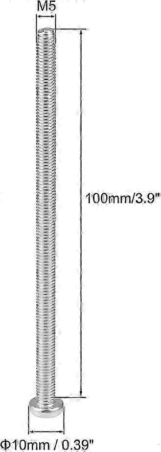 2025 M5x100mm Phillips hode Phillips maskinskruer bolt 10 stk