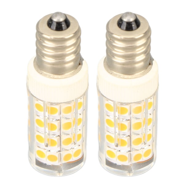 2 ST E12 Dimbar LED-lampe PC 52LEDs 5W 100‑130V LED-lysestake for takviftelys Saltlampe Varmt lys