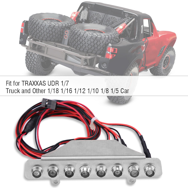 8 LED-lysdioder Light Bar Hvit Rød Baklyslampe Tilbehørsdel for TRAXXAS UDR 1/7 lastebil RC Car