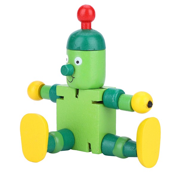 Personlighet Söta robotleksaker i trä Lärande och pedagogiska leksaker för Barn (grön)