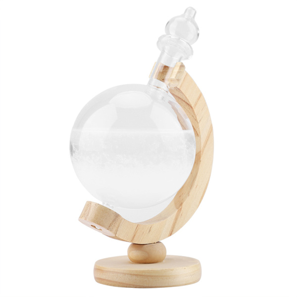 Storm Glas Creative Globe formad Storm Glasflaska Desktop Väderstation väderprediktor