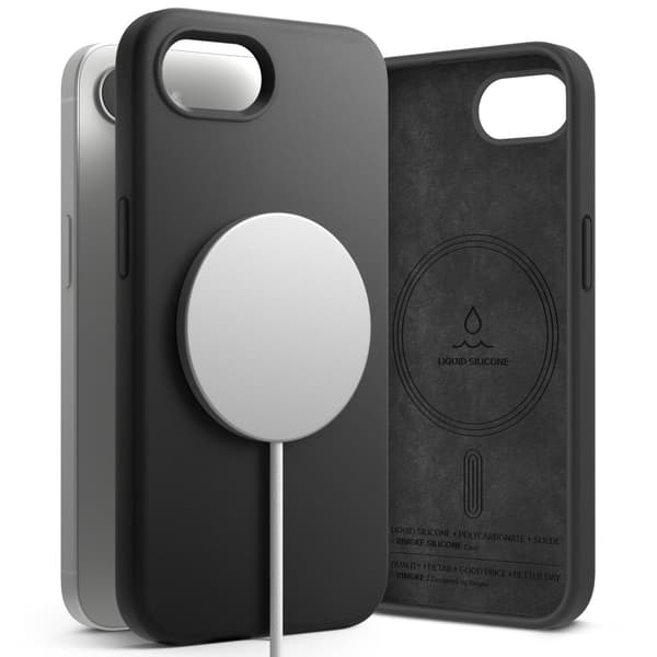 Ringke Kompatibel med iPhone 17e / 16e Cover MagSafe Silikone Sort 80