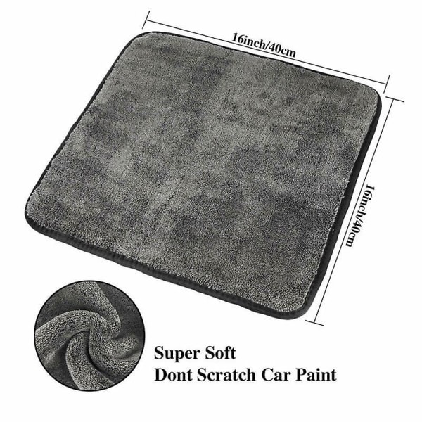 Biltørkehåndkle, 1200gsm mikrofiber bilrengjøringskluter, 3stk bildetaljerklut for polering Vask bil Autovoks og forseglingsfjerning