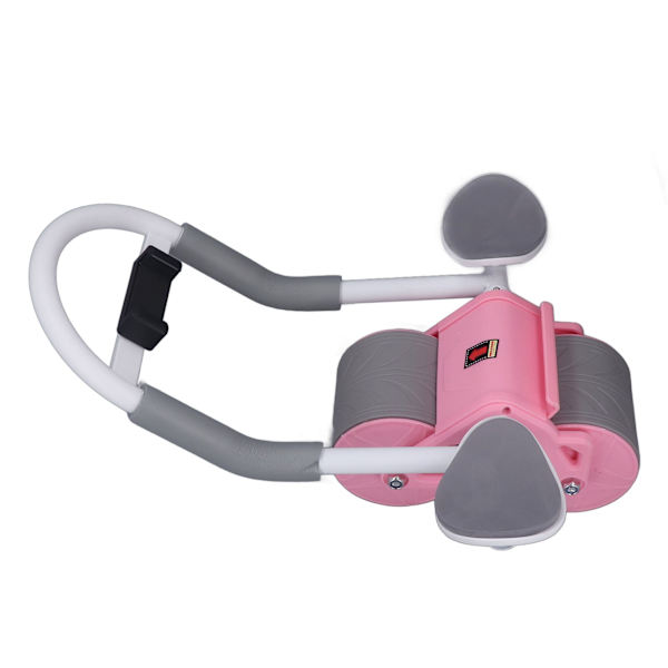 Abdomen Roller Träningshjul Automatisk Rebound Abdomen Roller med telefonfäste för gravid kvinna Rosa