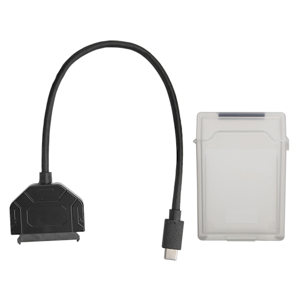 TypeC SATA Adapter 2.5in USB 3.0 10G SSD HDD Harddisk Kabel Beskyttelsesboks (Grå)