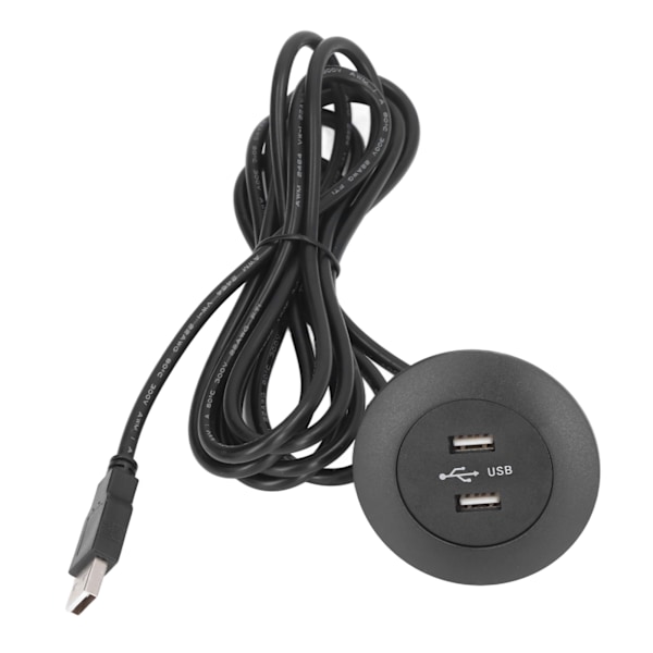 Sofa USB-laderuttak Flush Mount Installasjon Dobbel USB-laderporter Uttak for hjemmebruk Svart