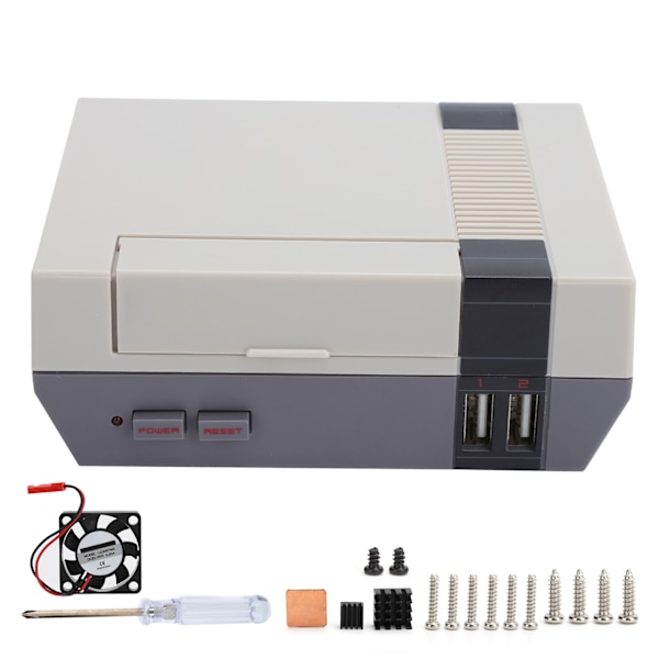 Retro Vintage Spelkonsol Skal med Fläkt Värmekylare för Raspberry Pi 2/3/B+ ABS för PCB