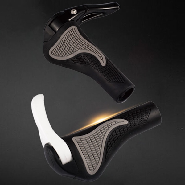 1 par sykkelstyre Ergonomisk design Justerbar aluminiumslegering To-veis sykkel Støtdempende håndtak Hvit horn