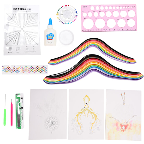 Quilling Forsyninger Høj Hårdhed DIY Produktion Roterende Papir Lyse Farver Papir Quilling Sæt