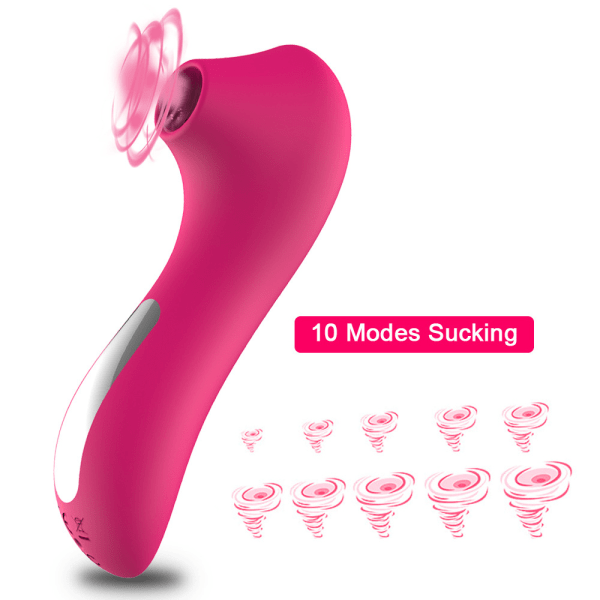 Clit sugande vibrator for kvinner - rosaröd - G-punktsmassasje genom tungslickning - silikonstimulator - brystvårtsug