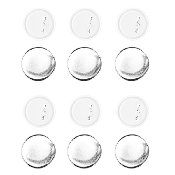 100 Set Blank Knappmärke Delar Set för Knappmaskin DIY Rund Form Rostfria Knapptillverkningsmaterial 58mm/2.3in
