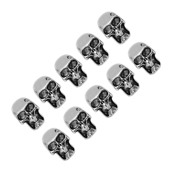 10 st Skull Head Charm Legering DIY Making Skeleton Skull Hängen för Paracord Nyckelring Dubbelt hål