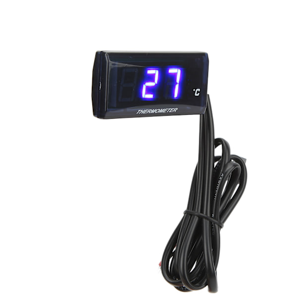 Universaali moottoripyörän DC12V LCD-näyttö Ohut vesilämpötilan mittari 16 mm T-liittimellä moottoripyörään Sininen taustavalo