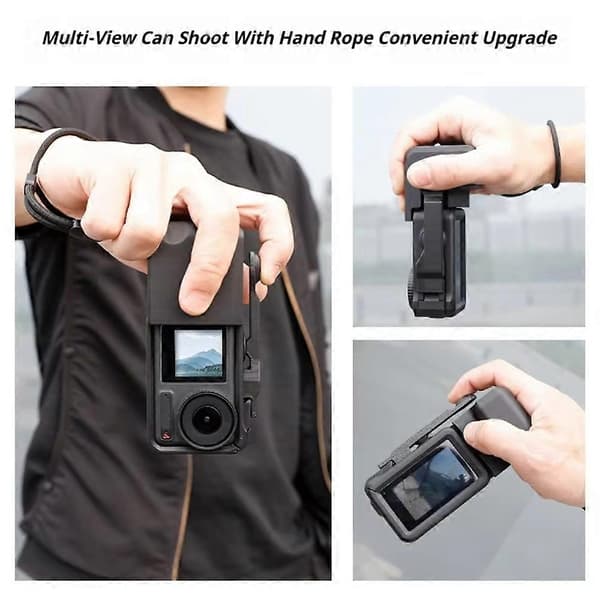 Grebholder 3D-print Vlogholder Combo til DJI Action 3/4/5 Pro Actionkamera Grebkameratilbehør Black