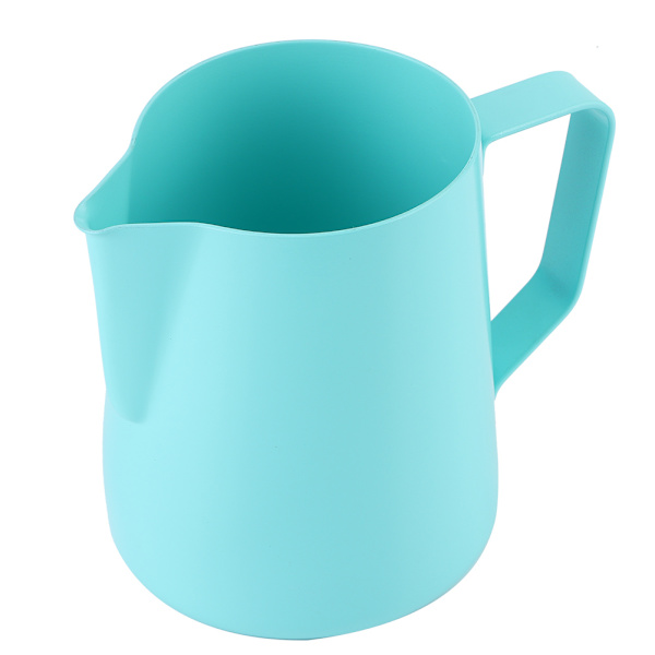 Hushålls kaffe i rostfritt stål skummande kanna kopp Latte Art kaffetillbehör 600 ml Blå