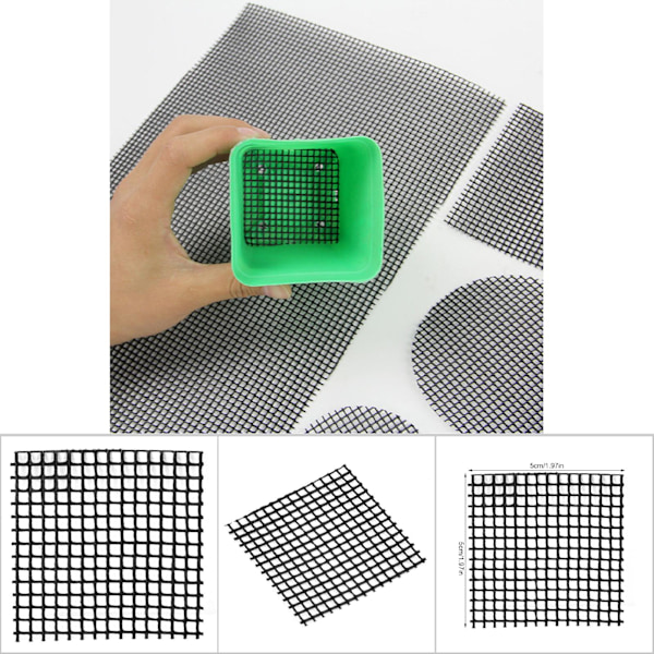 10 st Trädgårdsskötsel Blomkruka Hål Nätmatta Pad Plant Potting Bonsai Bottom Grid Mat (5*5cm)