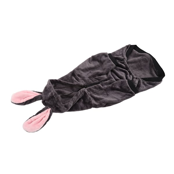 Lemmikkieläinten lämmin turkki Pehmeä paksu söpö huppu koira Talvivaatteet keskikokoisille koirille Harmaa 4XL