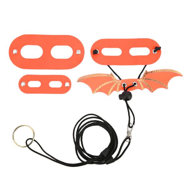 Justerbart Lizard Leash Skjeggagam Sele Mjuk for Reptiler Små Kjæledyr Orange