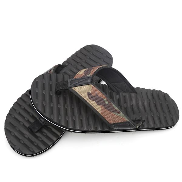 Sommar lättvikts flipflops flerlagers antisladd tofflor EVA flipflops svart botten(45 )