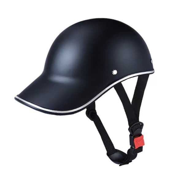 Motorcycle Baseball Style Helmet Breathable Adjustable Lightweight ABS Plastic Black