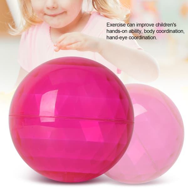 Barn Transparent Elastisk Boll Plast Ljuseffekt Barn Utomhusträning Interaktiv Leksak Rosa