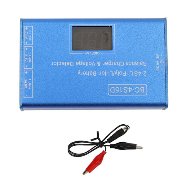 Batteribalansladdare 2‑4S Spänningstestare Digital Display AC 100‑240V för litiumbatterier EU-kontakt