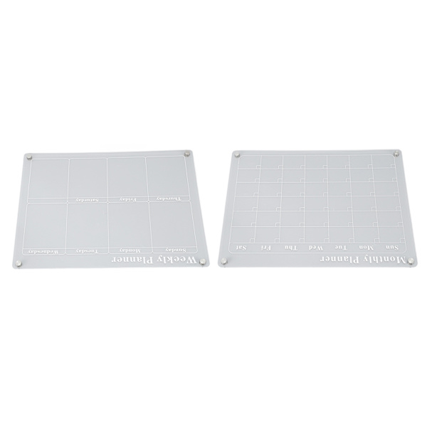 15,7 X 11,8 tommers Magnetisk Tørrmarkørkalender Akryl Klar Planleggingsbrett For Kjøleskap Ukentlig Brett + Månedlig Brett