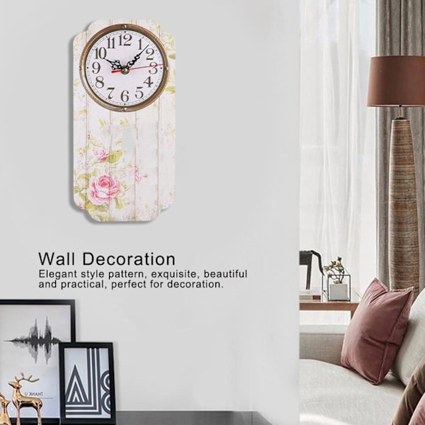 Vacker Elegant Style Väggklocka Vardagsrum Hängande klocka Hem Bar Kontorsdekoration