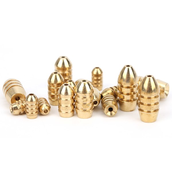 25st Fishing Sink Bullet Koppar Lure Age Falling Weights Set för metetillbehör