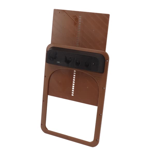 Automatic Chicken Coop Door Plastic Battery Powered Light Sensing Automatic Chicken Door for Farm Dark Brown