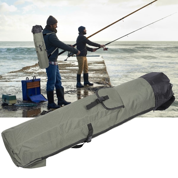 Stor Kapacitet Nylon Fiskegrejtaske Fiskegrej Stang Rulle Etui Bærer Holder Opbevaring Tackle Pose Tilbehør (grøn sort)