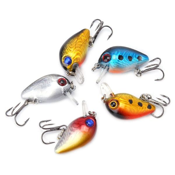 5 kpl 3 cm 3D holografiset silmät Miniuistin Uiva Micro Bass Syötti Crankbait Koukku