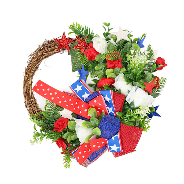 4 juli Patriotic Wreath Independence Day Kransdekorationer för ytterdörren öppen spis