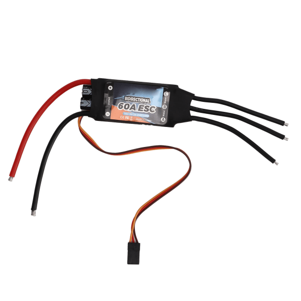 Black 60A Bidirectional Brushless ESC Rapid Response Brushless Electric Speed Controller for RC Car Boat