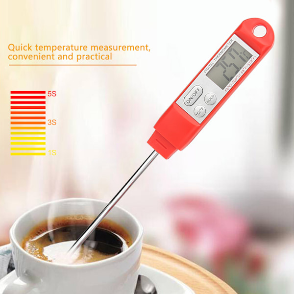 Sondtyp Digital mattermometer Bärbar BBQ Grilltemperaturmätare för kök Röd