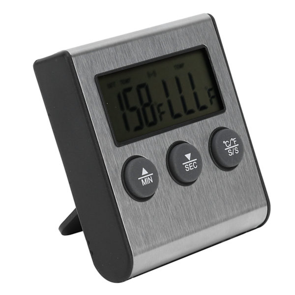 Kjøkkentermometer for godteri, biff, brød, kake, BBQ - Sonden temperaturmåler Digital kjøkkentimer med feste
