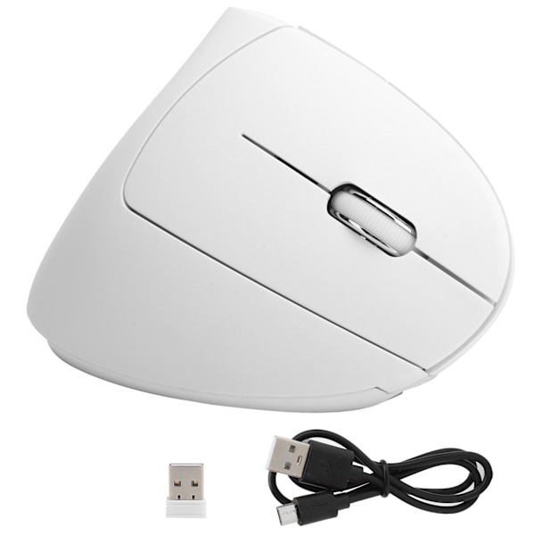 Vertikal Mus USB Trådløs Kontor Spil Genopladelig Computer Tilbehør H1 2.4G Hvid