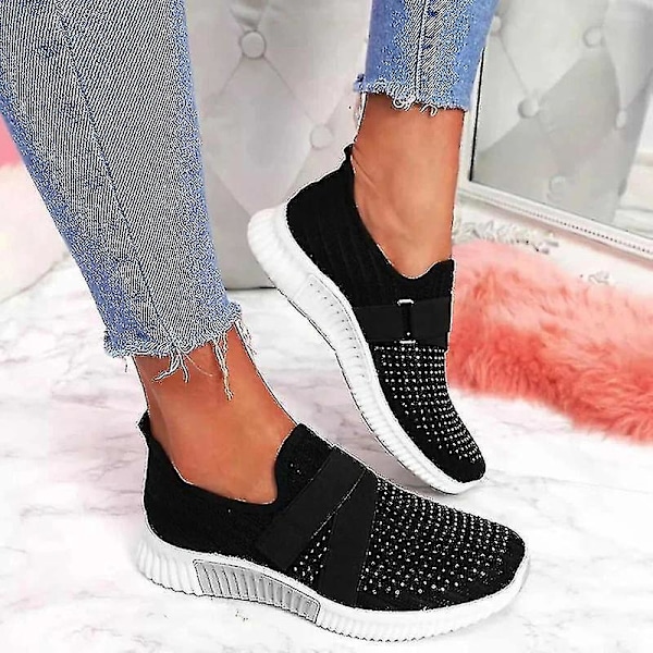 Röda Platform Sneakers för Kvinnor med Ortopedisk Sula, Slip-on Stil