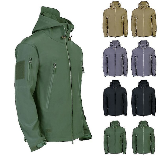 Vinter Vandafvisende Taktisk Militærjakke til Mænd, Grå, 2XL