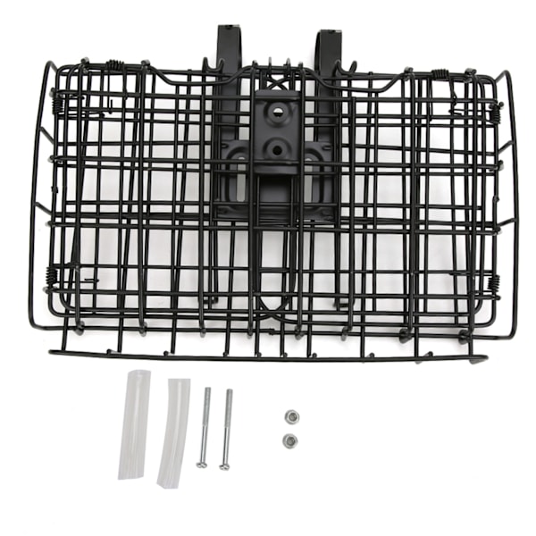 Stærk Sort Jern Cykelkurv Foldbar Foran Kurv Foldbar Bag Hængende Trådpose Cykeltilbehør Sort Tyk Stærk 1300g