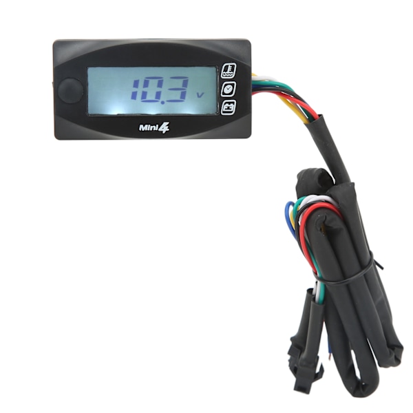 4 i 1 motorcykel termometer Motorolja Temp Spänning Tid LCD Digital Display DC12V Universal M14x1,5