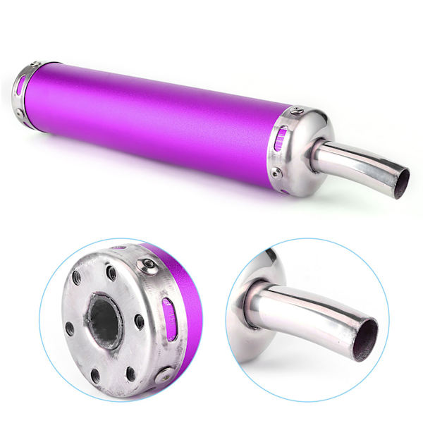 Avgasljuddämpare i rostfritt stål 20 mm/0,8 tum modifierade delar för 2-takts motorcykel Lila