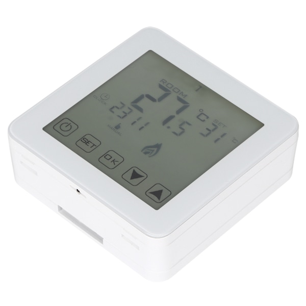 Vægmonteret programmerbar LCD-skærm Digital elektrisk varmetermostat Rumtemperaturregulator