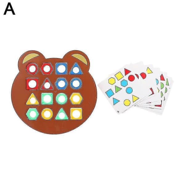 Formmatchningsspel Färg Sensorisk Pedagogisk Leksak Barnpussel Geometrisk B 1 Player