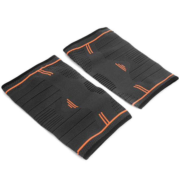 Utendørs Anti-Slip Sports Knebeskyttere Fitness Kneortose Strikket Knekompresjonserme (L Oransje)