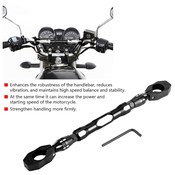 Justerbar balansstång för motorcykel 7/8" 22 mm Styre förstärker spaken (svart)