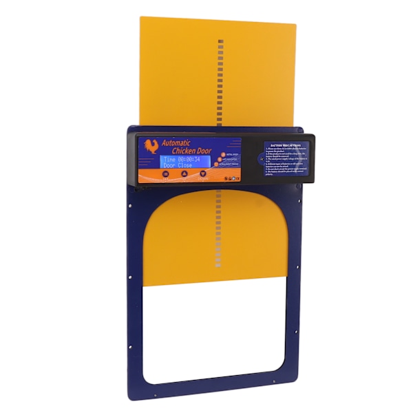 Automatisk Kyllingehusdør med Timer Aluminiumlegering IP45 Vandafvisende LED-skærm Batteridrevet Automatisk Kyllingehusdøråbner til Farm Jewel Blue