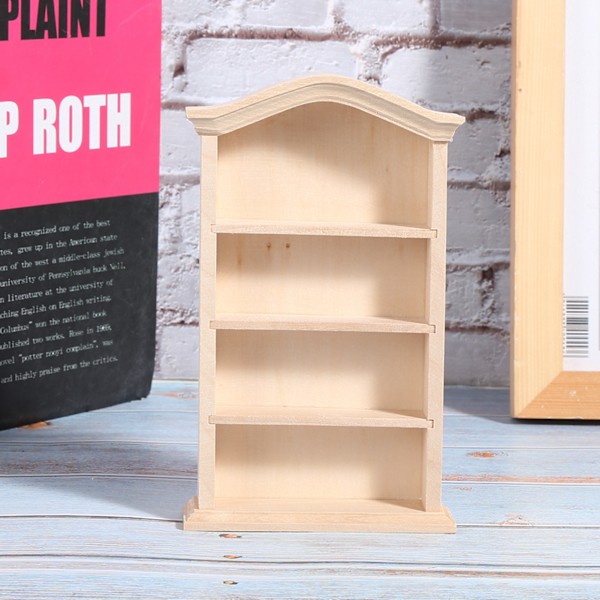 1:12 Dukkehustræbogreol Model til Dukker DIY Dukkehussmøbler Tilbehør Bogreol
