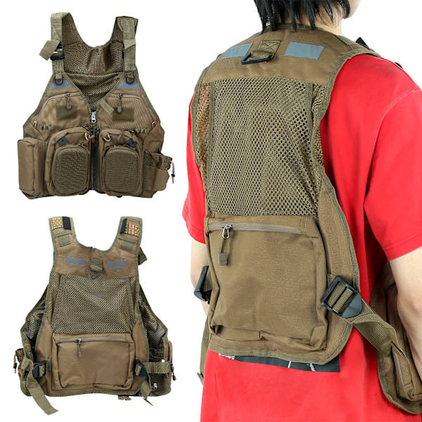 Udendørs Fiske Sportsvest Multi Pocket Professionel Fiskejakke Vest til Mænd